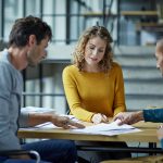 Coworkers working on project